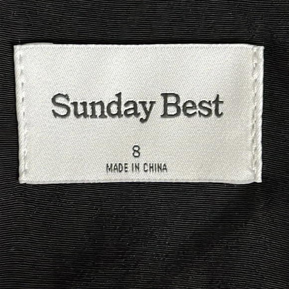 Aritzia Sunday Best Grayson Long Sleeve V Neck Mini Dress in Noir - NEW - Size 8 - Picture 6 of 9